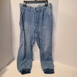 Size 28-Free People Skye Relaxed Jogger Jeans We The Free Blue-Button Fly-Pocket